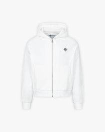 INSIDE OUT ZIP HOODIE WHITE