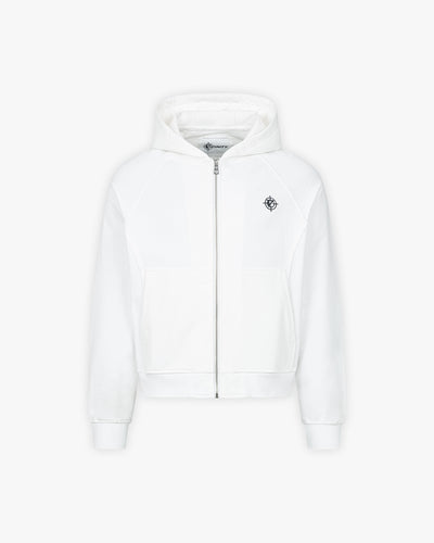 INSIDE OUT ZIP HOODIE WHITE