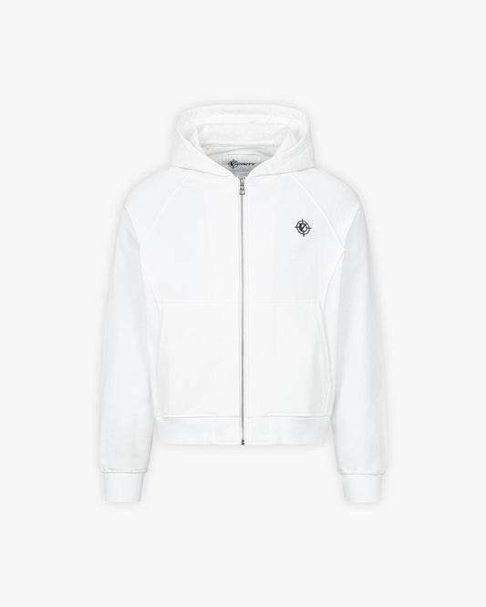 INSIDE OUT ZIP HOODIE WHITE - VICINITY