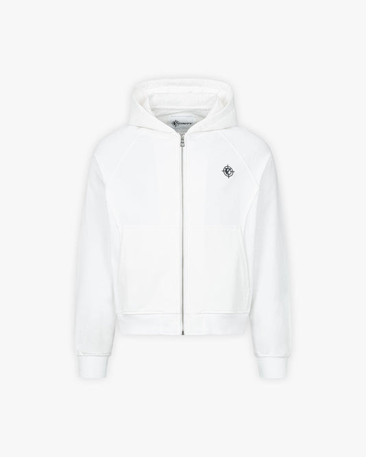 INSIDE OUT ZIP HOODIE WHITE