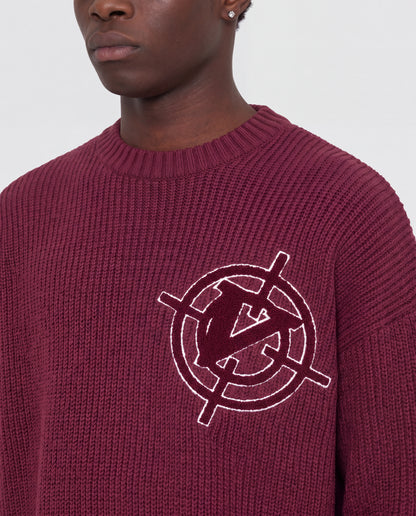 V-LOGO KNITWEAR DARK CHERRY