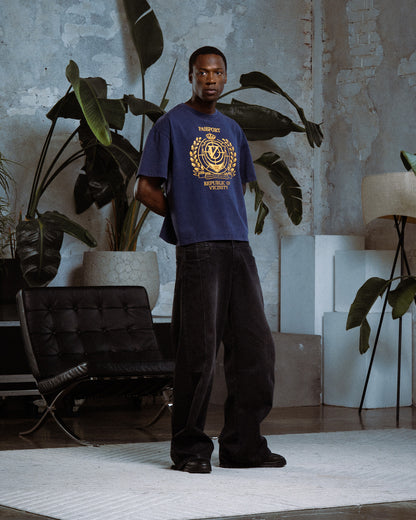 PASSPORT TEE WASHED BLUE