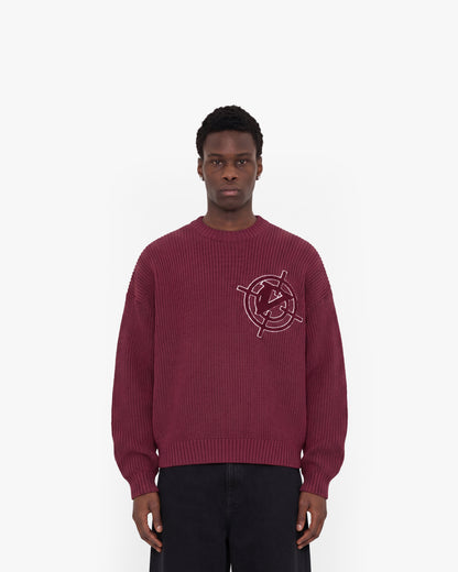 V-LOGO KNITWEAR DARK CHERRY