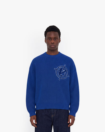 V-LOGO KNITWEAR ROYAL BLUE