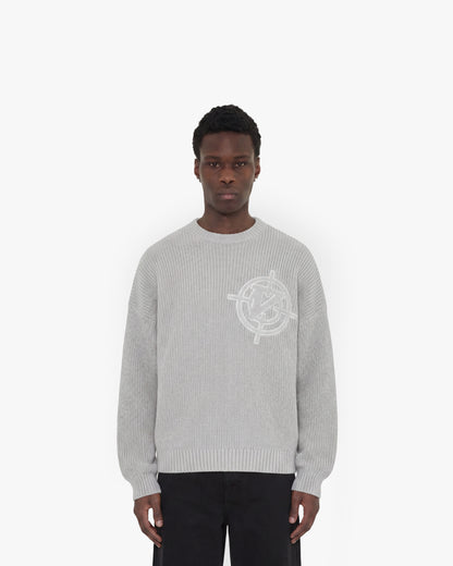 V-LOGO KNITWEAR LIGHT GREY