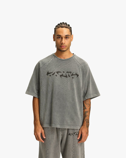 ACID WASHED TEE LIGHT GREY