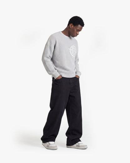 V-LOGO KNITWEAR LIGHT GREY