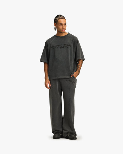 ACID WASHED TEE DARK GREY