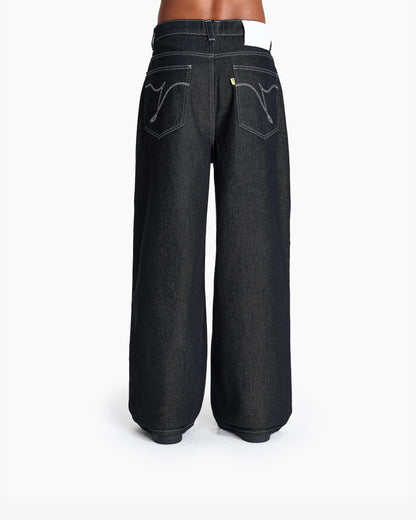 VOLUME DENIM RAW BLACK