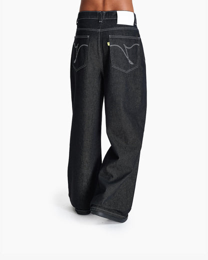 VOLUME DENIM RAW BLACK