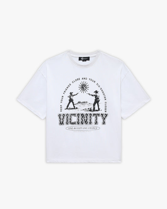 SIX SHOOTER DUEL TEE WHITE