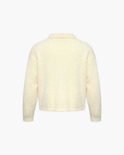 FAUX MINK POLO SWEATER CREAM