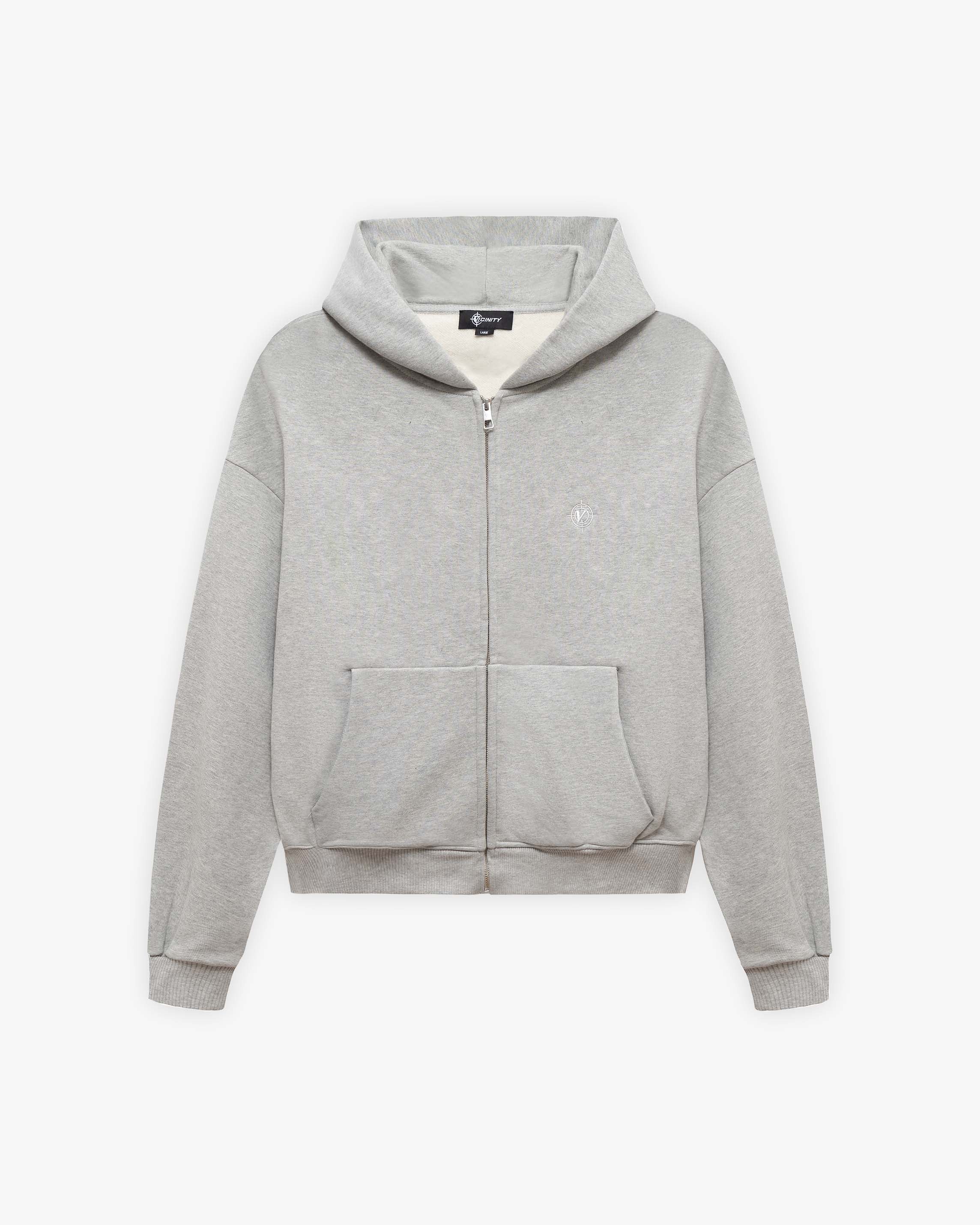 V-LOGO KNIT ZIP HOODIE LAVENDER – VICINITY