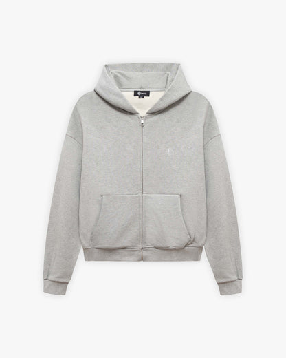 SOFTS ZIP-HOODIE GREY MELANGE