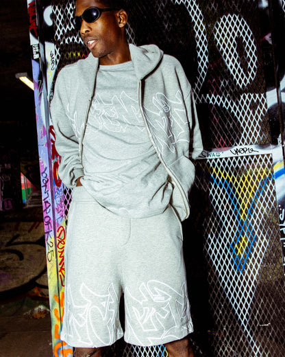 GRAFFITI SHORTS GREY MELANGE