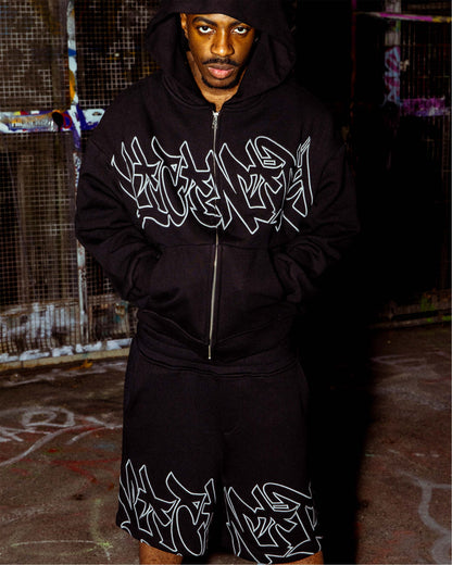 GRAFFITI SHORTS BLACK