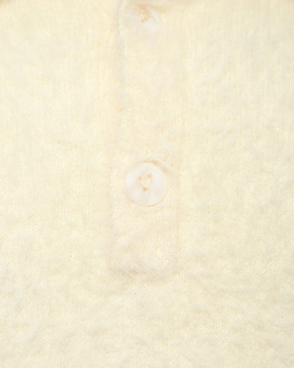 FAUX MINK POLO SWEATER CREAM