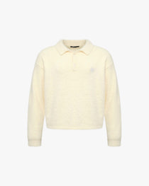 FAUX MINK POLO SWEATER CREAM