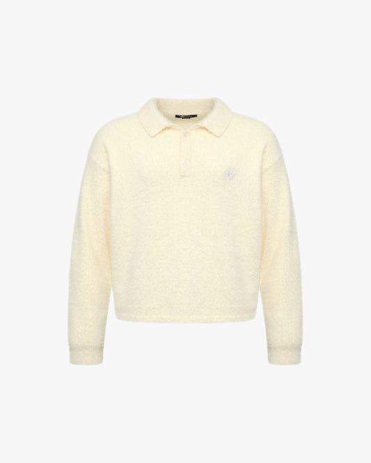 FAUX MINK POLO SWEATER CREAM