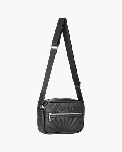DEBOSSED LOGO SHOULDER BAG - BLACK