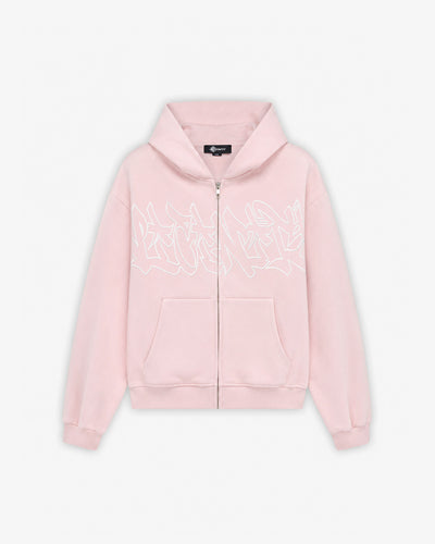 GRAFFITI ZIP-HOODIE PINK