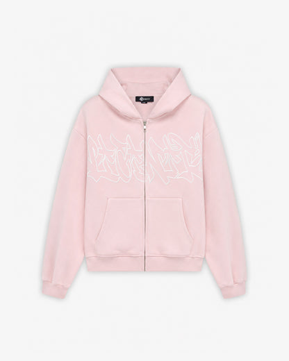 GRAFFITI ZIP-HOODIE PINK