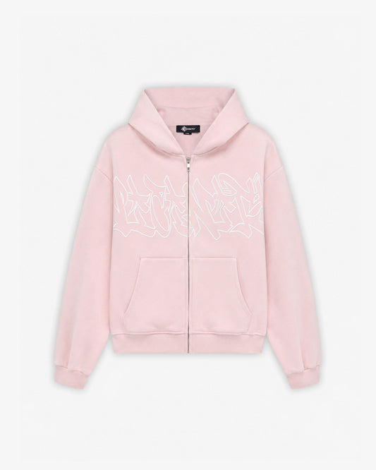 GRAFFITI ZIP-HOODIE PINK