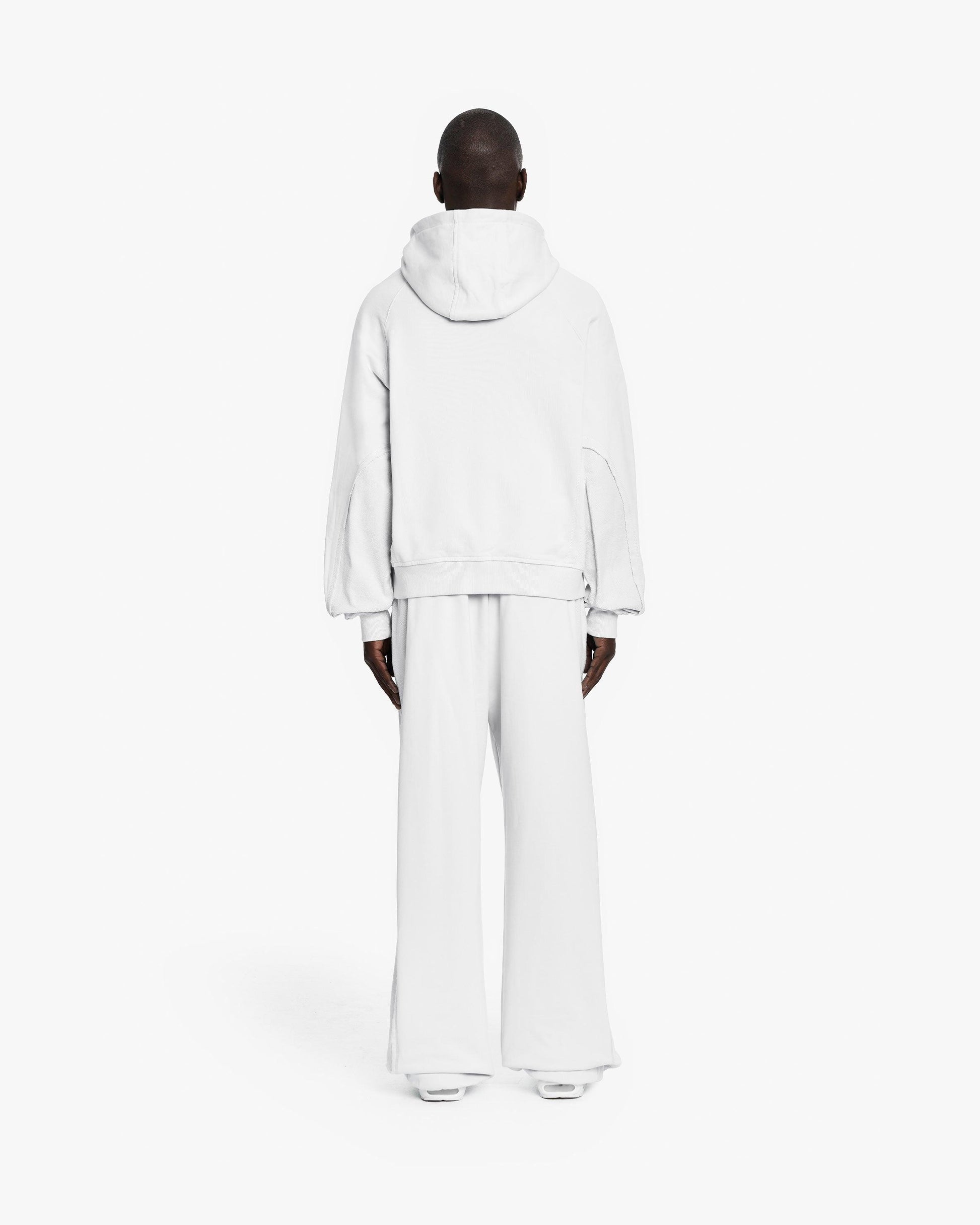 INSIDE OUT ZIP HOODIE WHITE - VICINITY