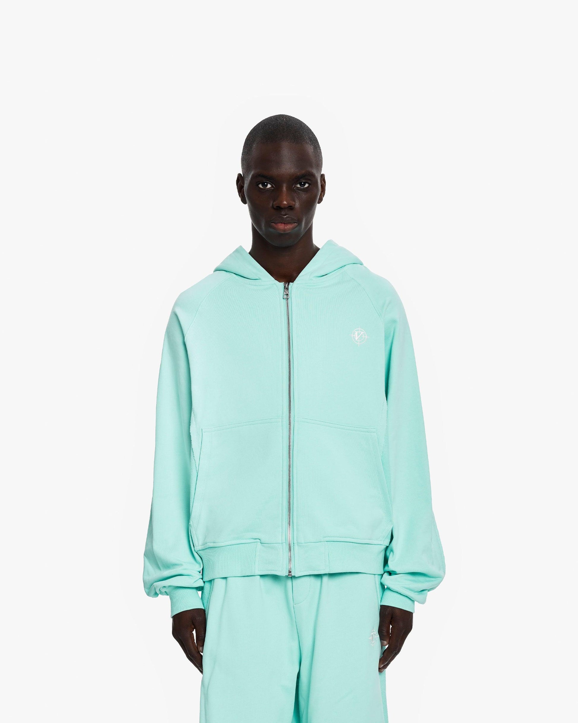 INSIDE OUT ZIP HOODIE TURQUOISE - VICINITY