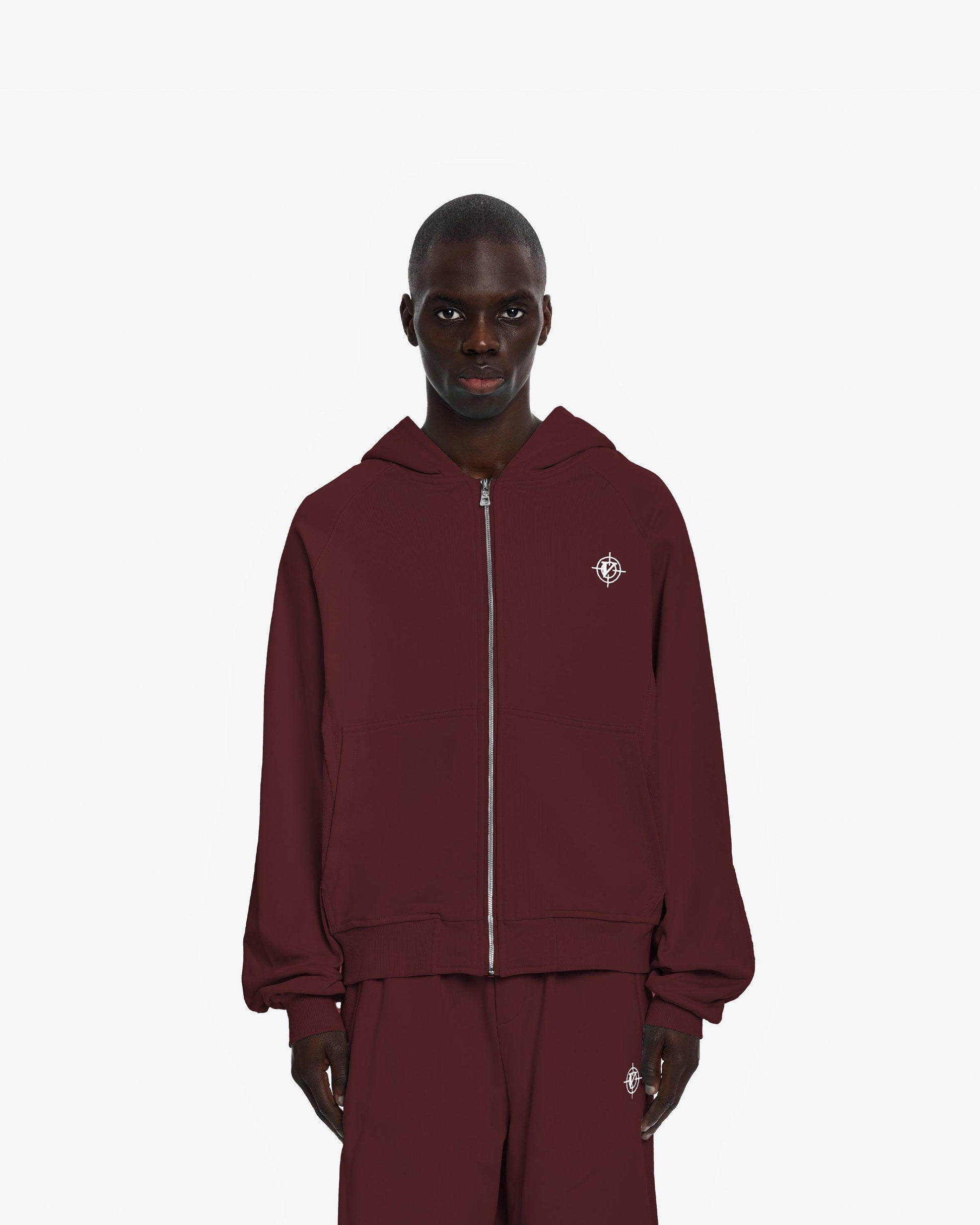 INSIDE OUT ZIP HOODIE WINE RED - VICINITY