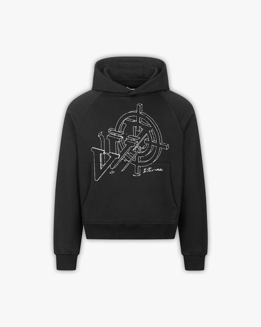 CONSTRUCTION LOGO HOODIE BLACK - VICINITY