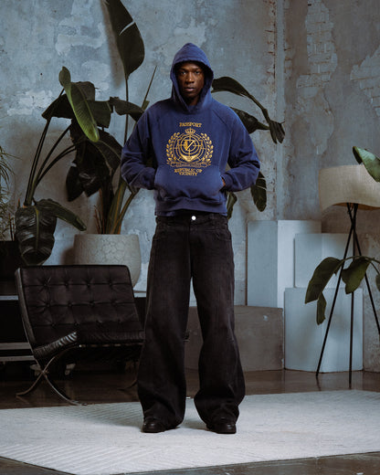 PASSPORT HOODIE WASHED BLUE
