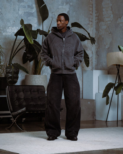 SIGNATURE ZIP HOODIE VINTAGE BLACK