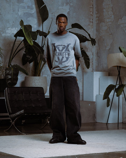 INITIALS TEE DARK GREY