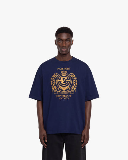PASSPORT TEE WASHED BLUE