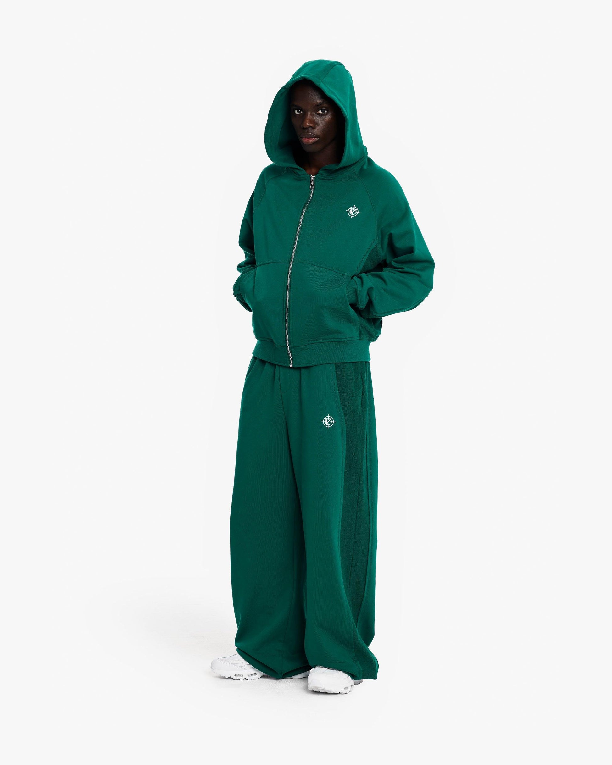 INSIDE OUT ZIP HOODIE FORREST GREEN - VICINITY