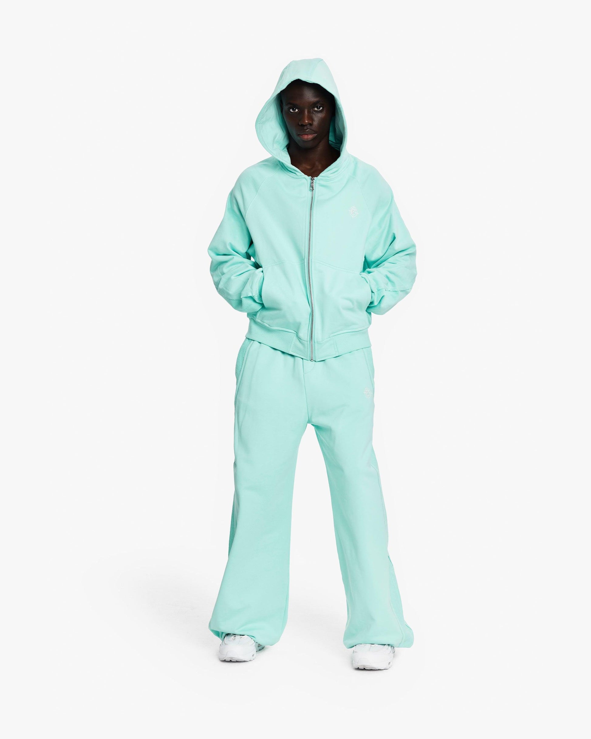 INSIDE OUT ZIP HOODIE TURQUOISE - VICINITY