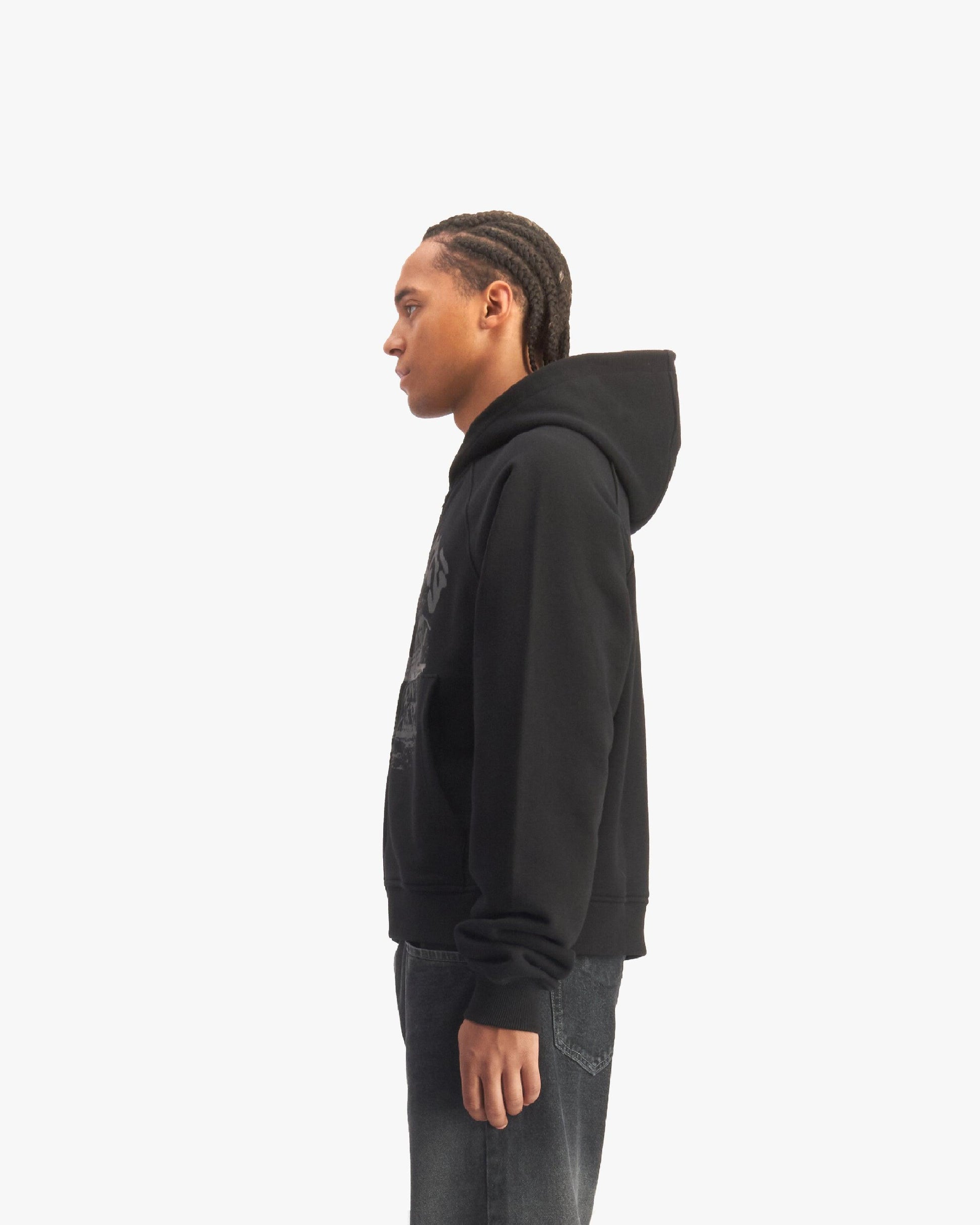 SHOOTING HOUSE ZIP HOODIE BLACK - VICINITY