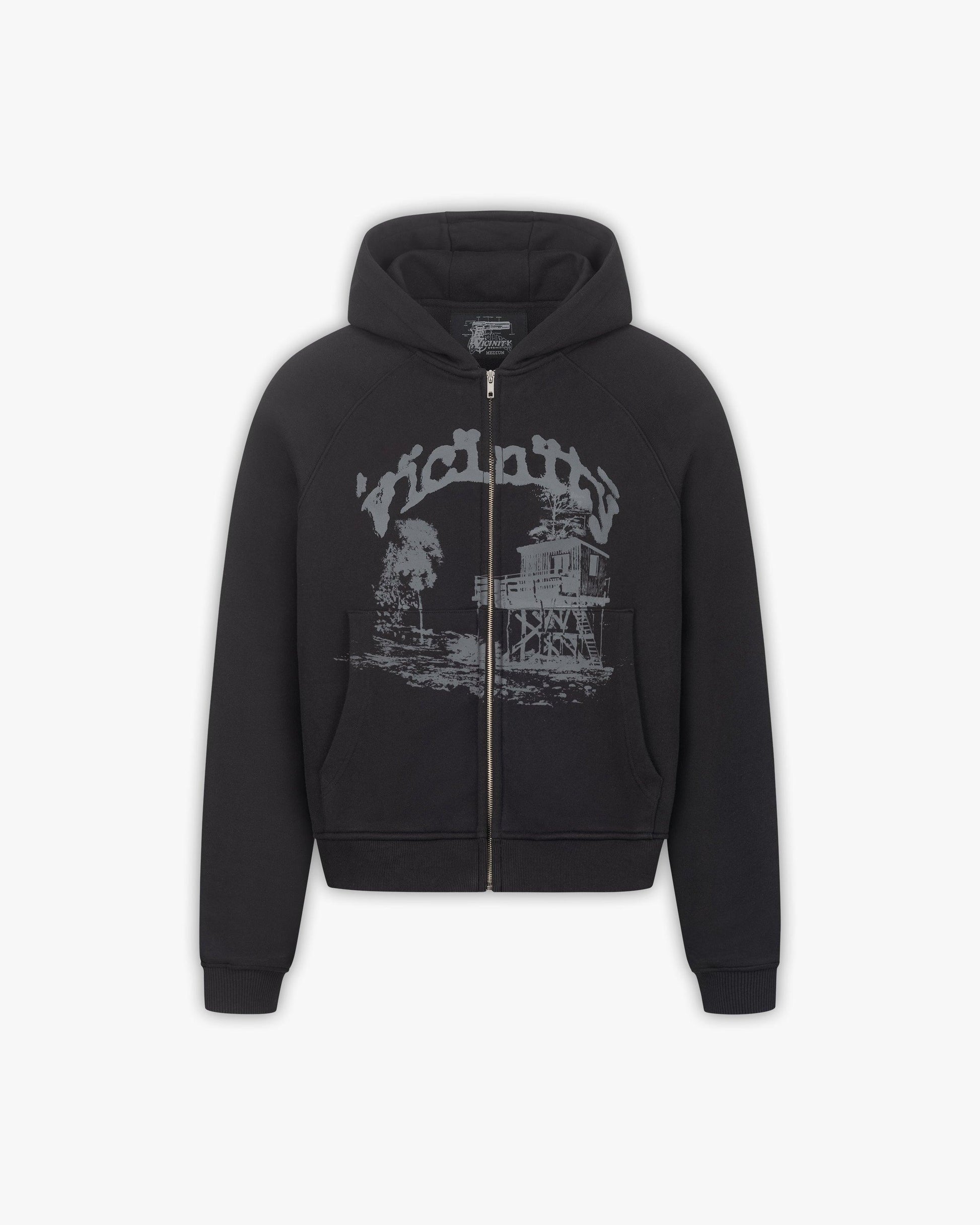 SHOOTING HOUSE ZIP HOODIE BLACK - VICINITY