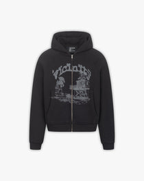 SHOOTING HOUSE ZIP HOODIE BLACK