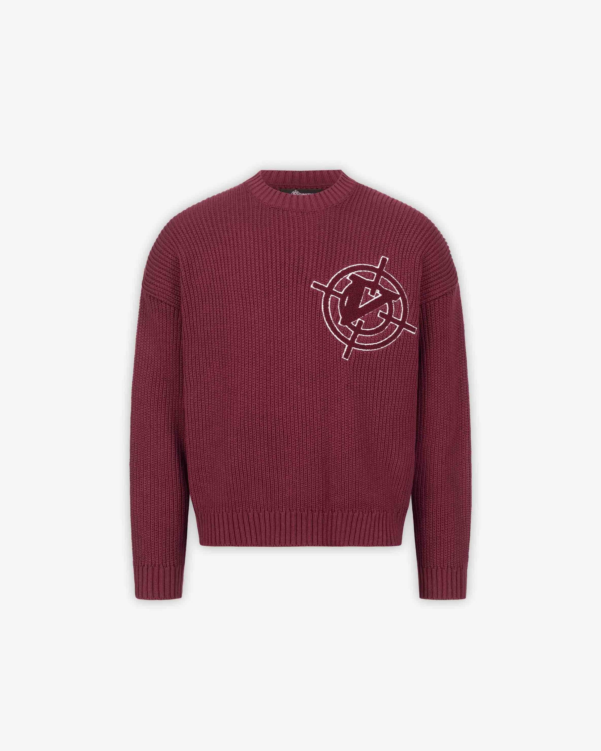 V-LOGO KNITWEAR DARK CHERRY - VICINITY