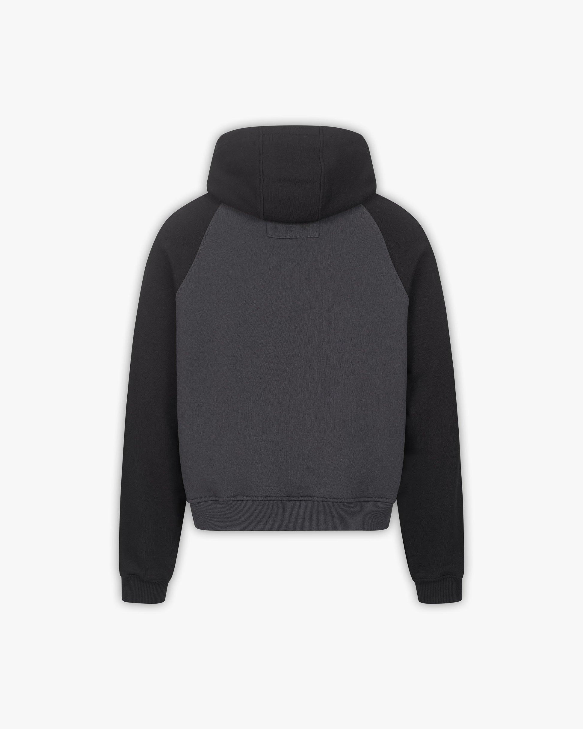 BICOLOR SHOOTING HOUSE HOODIE DARK GREY/BLACK - VICINITY