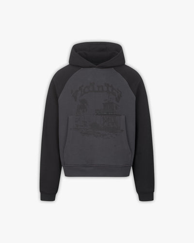 BICOLOR SHOOTING HOUSE HOODIE DARK GREY/BLACK - VICINITY