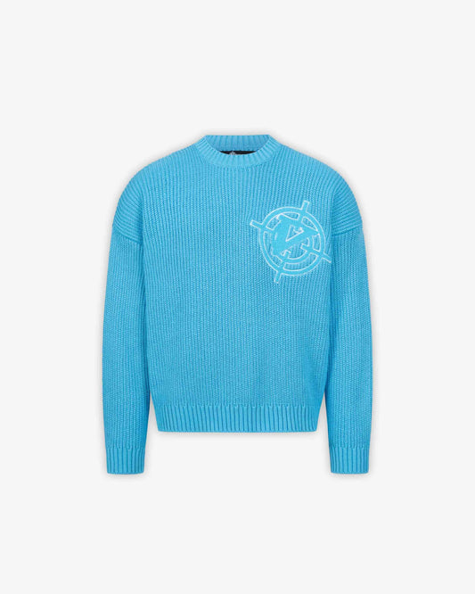 V-LOGO KNITWEAR SKY BLUE - VICINITY