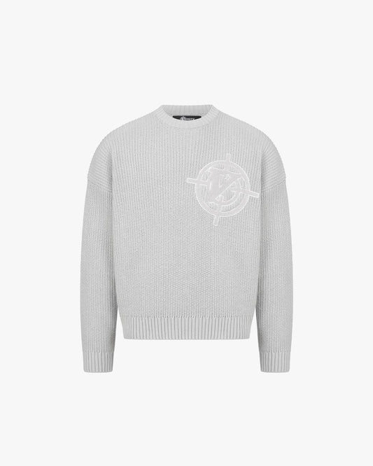 V-LOGO KNITWEAR LIGHT GREY - VICINITY