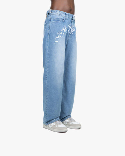 OUTLINED MIRAGE DENIM LIGHT BLUE / WHITE - VICINITY