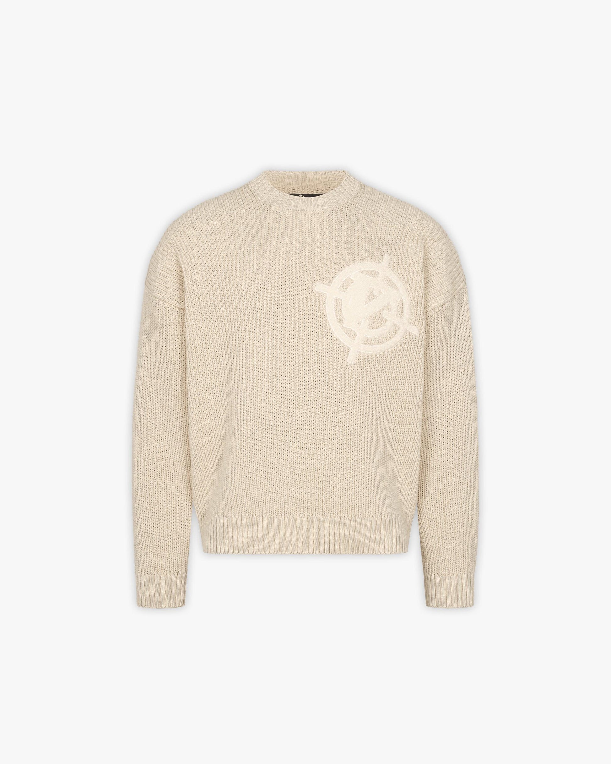 V-LOGO KNITWEAR BEIGE - VICINITY