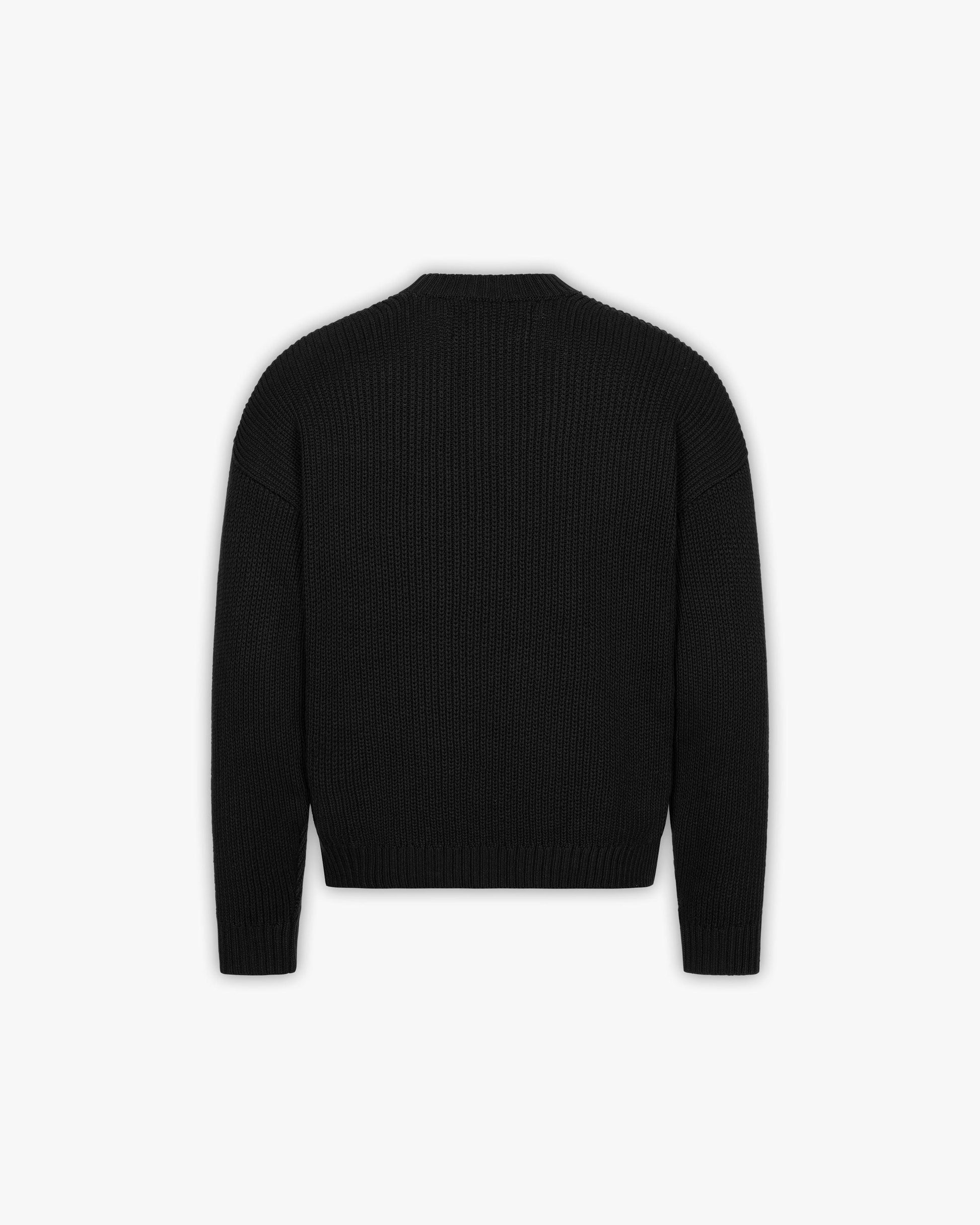 V-LOGO KNITWEAR BLACK - VICINITY