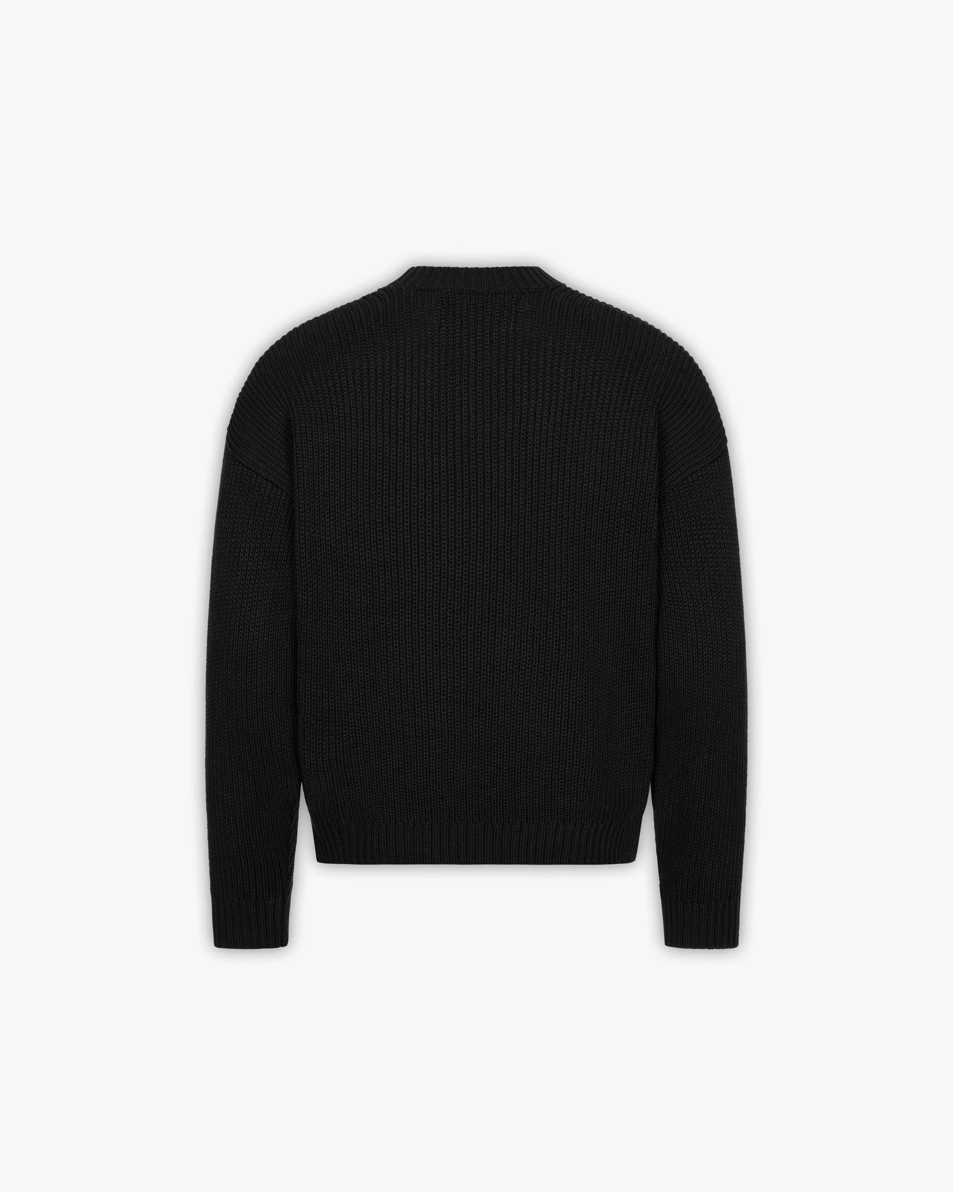 V-LOGO KNITWEAR BLACK - VICINITY