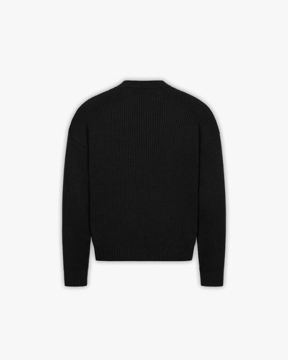 V-LOGO KNITWEAR BLACK - VICINITY